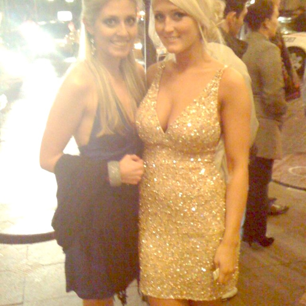 Scala Gold sequins mini dress, size 2